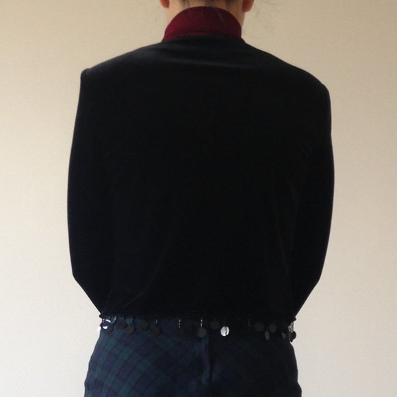 Reitmans - Black Velvet Vest With Fringe - Picture 12 of 14